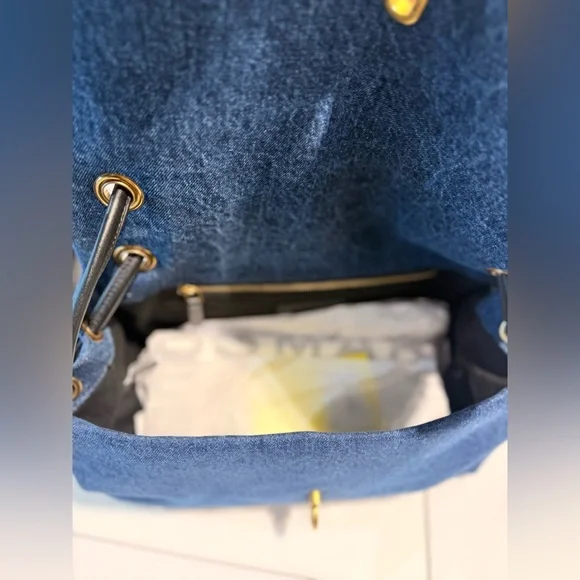 NWT Marc Jacobs the trinket charm denim large dual bag - Picture 6 of 8